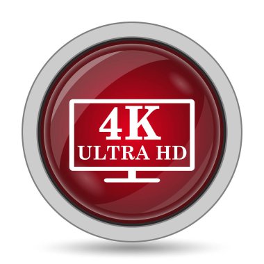 4 k ultra Hd simgesi. Beyaz arka plan üzerinde Internet düğmesi