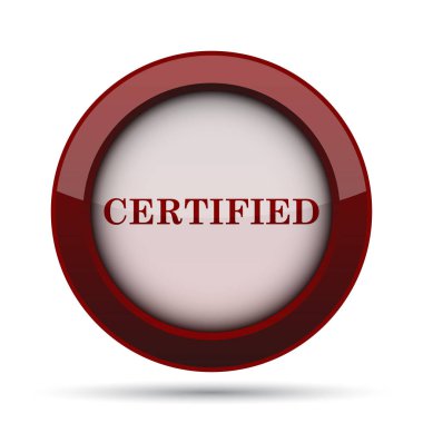 Sertifikalı simgesi. Beyaz arka plan üzerinde Internet düğmesi.