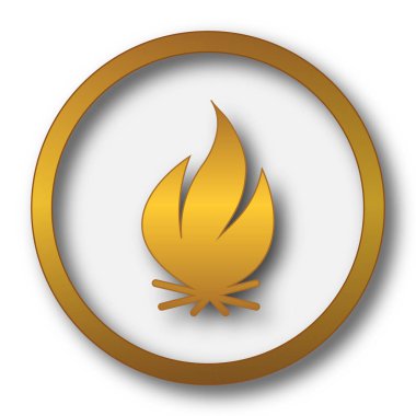 Yangın simgesi. Beyaz arka plan üzerinde Internet düğmesi