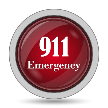 911 acil durum simgesi. Beyaz arka plan üzerinde Internet düğmesi