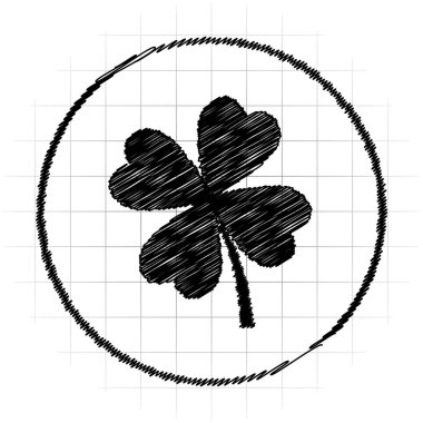 Yonca simgesi. Beyaz arka plan üzerinde Internet düğmesi