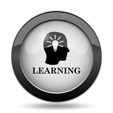 Öğrenme simgesi. Beyaz arka plan üzerinde Internet düğmesi