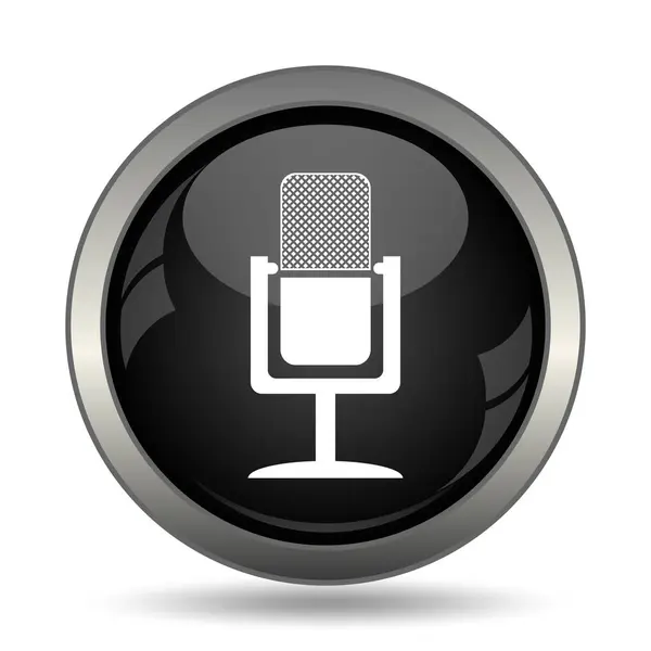 Mikrofon Simgesi Beyaz Arka Plan Üzerinde Internet Düğmesi — Stok fotoğraf