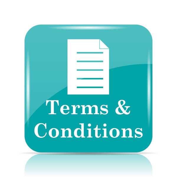 Значок "Условия и положения". Кнопка Интернет на белом фоне
