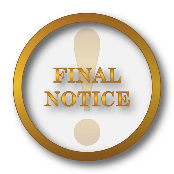 Final Notice Icon Internet Button White Background — Stock Photo, Image