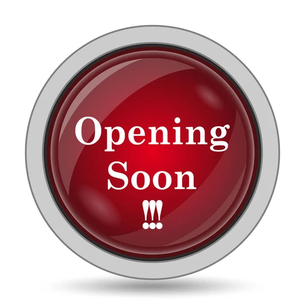Opening soon icon. Internet button on white background
