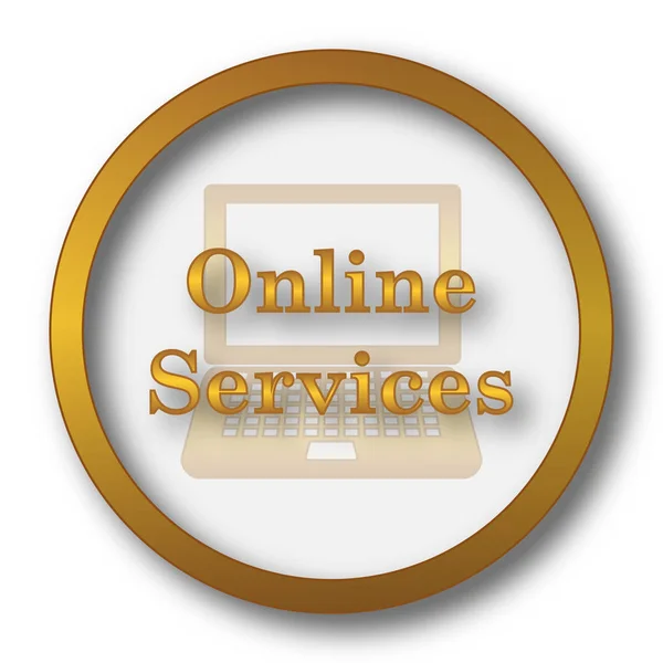 Online Szolgáltatások Ikonra Internet Gomb Fehér Háttér — Stock Fotó
