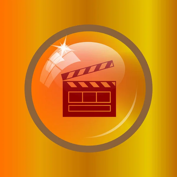 Movie icon. Internet button on colored background.