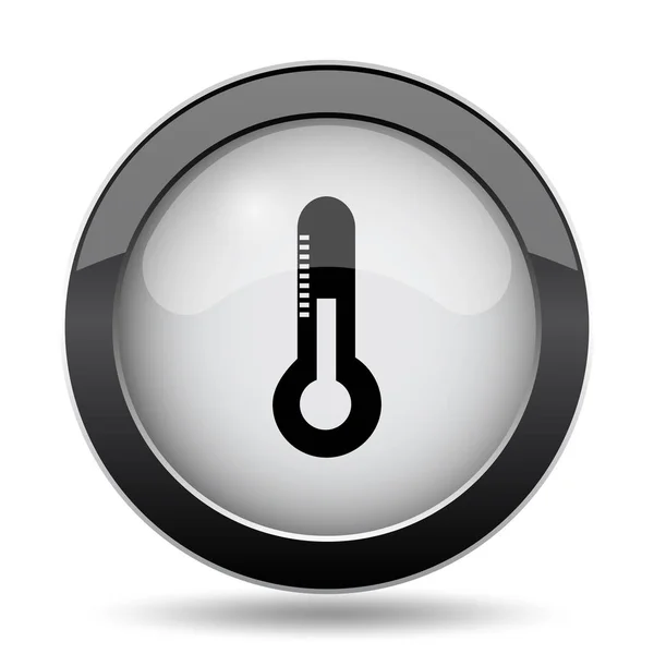 Hőmérő Ikonra Internet Gomb Fehér Háttér — Stock Fotó