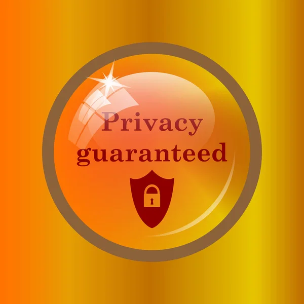 Prywatność Jest Gwarantowana Ikona Przycisk Internet Kolorowym Tle — Zdjęcie stockowe