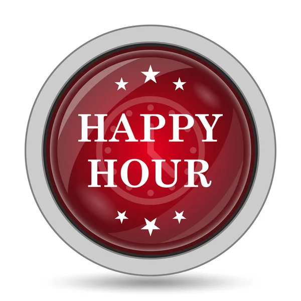 Happy Hour Simgesi Beyaz Arka Plan Üzerinde Internet Düğmesi — Stok fotoğraf