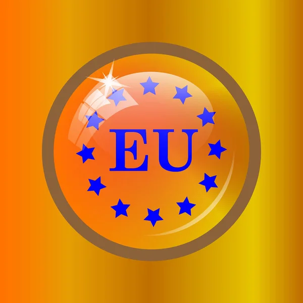 欧盟图标 彩色背景上的互联网按钮 — 图库照片