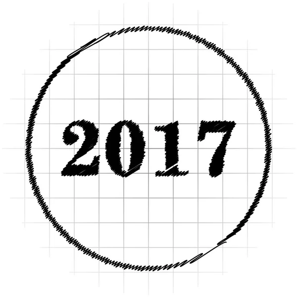 Año 2017 Icono Botón Internet Sobre Fondo Blanco — Foto de Stock