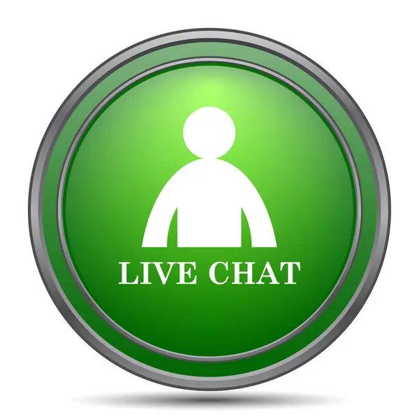 Livechat Pictogram Internet Knop Witte Achtergrond — Stockfoto