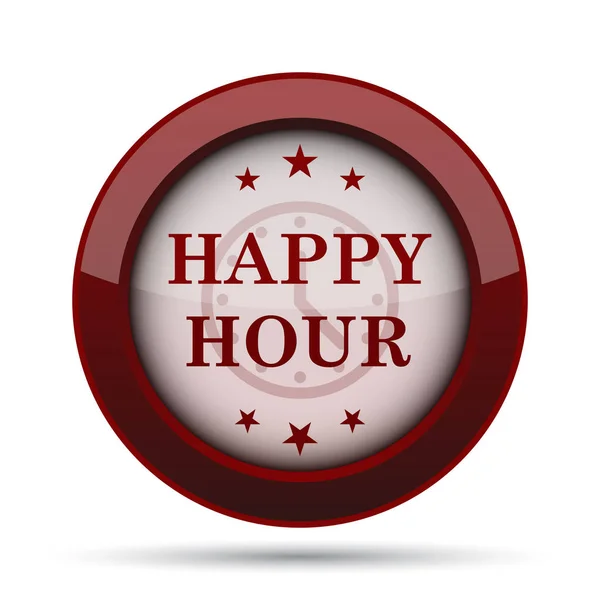 Happy Hour Ikona Internet Tlačítko Bílém Pozadí — Stock fotografie