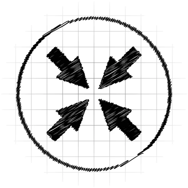 退出全屏图标 白色背景上的互联网按钮 — 图库照片