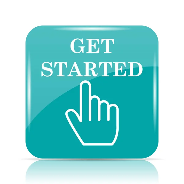 Get started icon. Internet button on white background