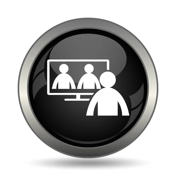 Videokonferenz Online Meeting Symbol Internet Taste Auf Weißem Hintergrund — Stockfoto