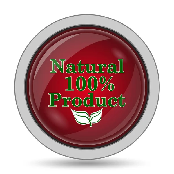 100 Икона Натурального Продукта Кнопка Интернет Белом Фоне — стоковое фото