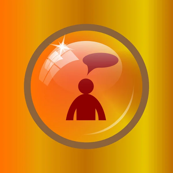 Comments Icon Internet Button Colored Background Man Bubbl — Stock Photo, Image