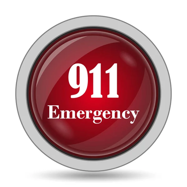 911 Emergency Pictogram Internet Knop Witte Achtergrond — Stockfoto