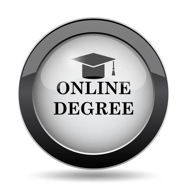 Online degree icon. Internet button on white background