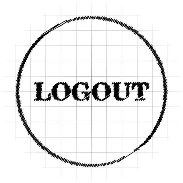 Logout Pictogram Internet Knop Witte Achtergrond — Stockfoto