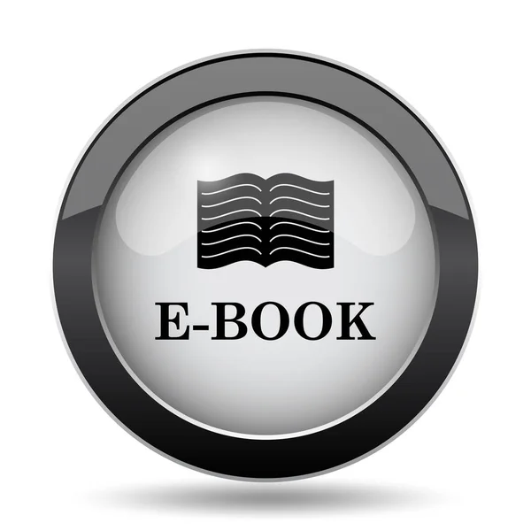 Ikona Knihy Internet Tlačítko Bílém Pozadí — Stock fotografie