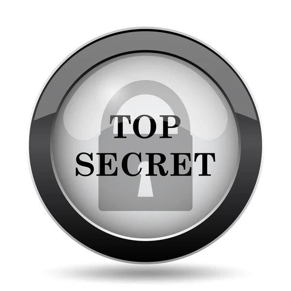 Icona Top Secret Pulsante Internet Sfondo Bianco — Foto Stock