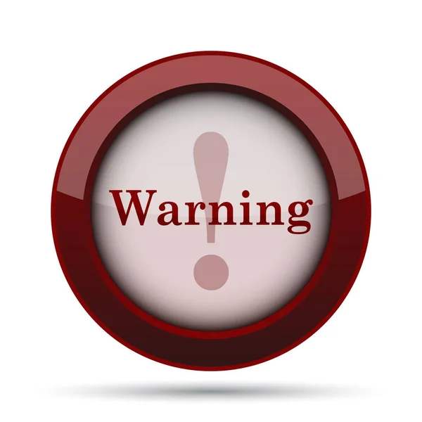 Warning Icon Internet Button White Background — Stock Photo, Image