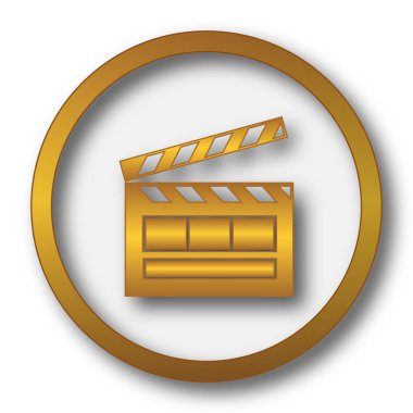 Film simgesi. Beyaz arka plan üzerinde Internet düğmesi