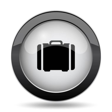 Bavul simgesi. Beyaz arka plan üzerinde Internet düğmesi