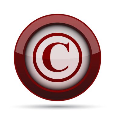 Telif hakkı simgesi. Beyaz arka plan üzerinde Internet düğmesi.