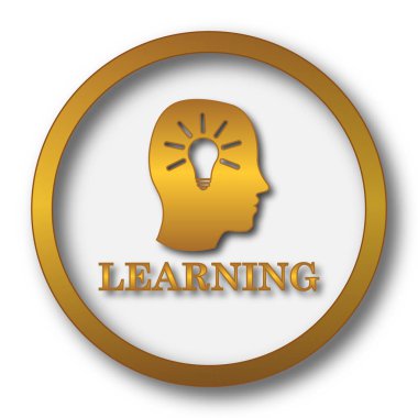 Öğrenme simgesi. Beyaz arka plan üzerinde Internet düğmesi