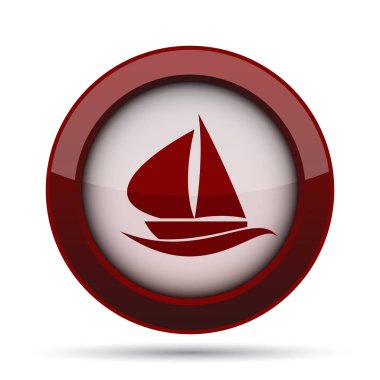 Yelkenli simgesi. Beyaz arka plan üzerinde Internet düğmesi.