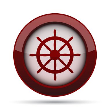 Deniz tekerlek simgesi. Beyaz arka plan üzerinde Internet düğmesi.