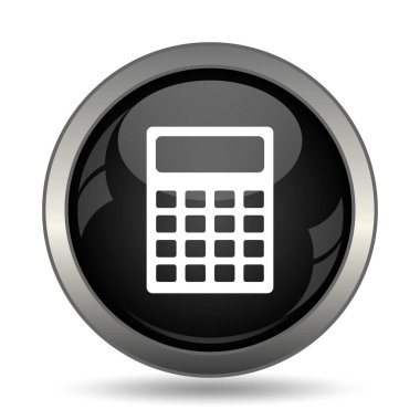 Hesap makinesi simge. Beyaz arka plan üzerinde Internet düğmesi.