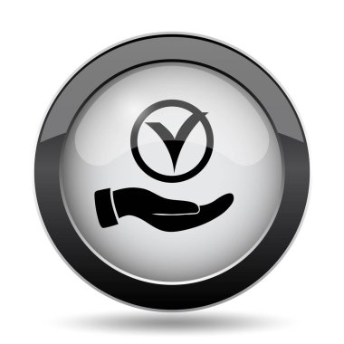 El simgesi ile kene. Beyaz arka plan üzerinde Internet düğmesi