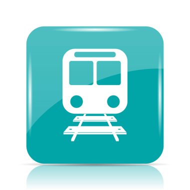 Tren simgesi. Beyaz arka plan üzerinde Internet düğmesi