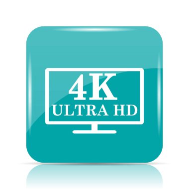 4 k ultra Hd simgesi. Beyaz arka plan üzerinde Internet düğmesi