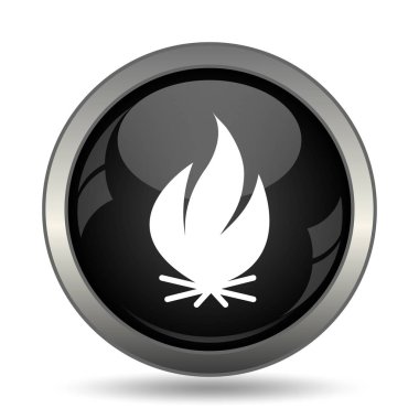 Yangın simgesi. Beyaz arka plan üzerinde Internet düğmesi.