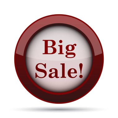 Büyük satış simgesi. Beyaz arka plan üzerinde Internet düğmesi.