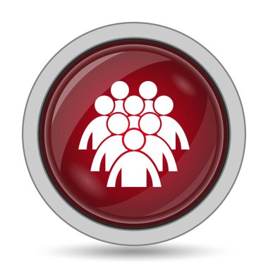 İnsanlar simge grubu. Beyaz arka plan üzerinde Internet düğmesi