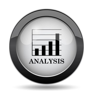 Analiz simgesi. Beyaz arka plan üzerinde Internet düğmesi