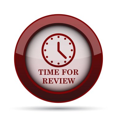 Gözden geçirme simgesi zamanı. Beyaz arka plan üzerinde Internet düğmesi.