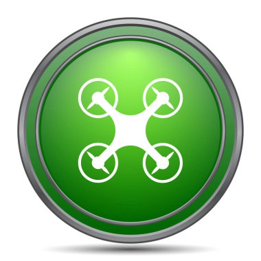 Drone simgesi. Beyaz arka plan üzerinde Internet düğmesi