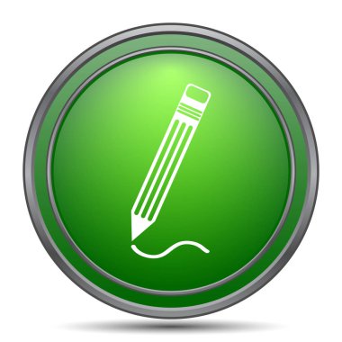 Kalem simgesi. Beyaz arka plan üzerinde Internet düğmesi