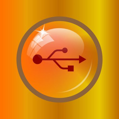 USB simge. Renkli arka plan üzerinde Internet düğmesi.
