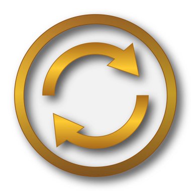 Yeniden iki ok simgesi. Beyaz arka plan üzerinde Internet düğmesi