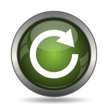 Bir ok simgesi yeniden yükleyin. Beyaz arka plan üzerinde Internet düğmesi.